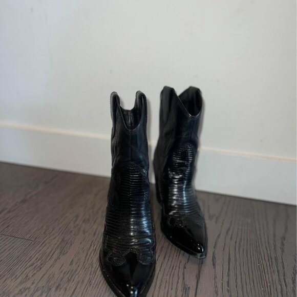 Aldo BRAND NEW worn once black cowboy boots - Size 8 Women’s - Picture 3 of 3